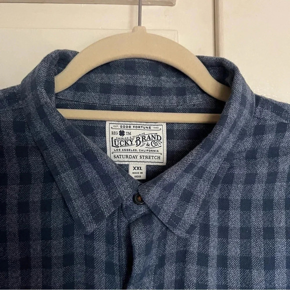 Lucky Brand Men’s Saturday Stretch Long Sleeve Flannel Shirt Size XL Button Up - Picture 3 of 14